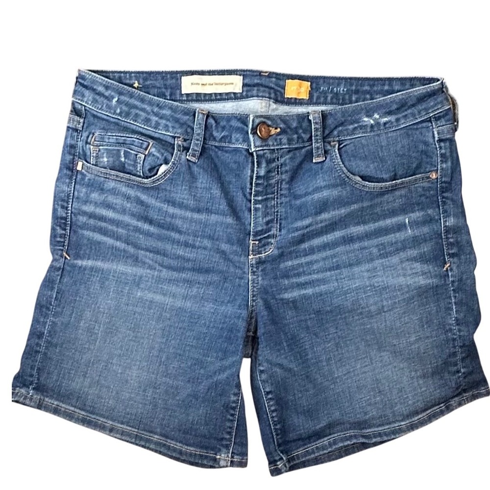 Pilcro and the Letterpress Denim Shorts 30 Blue Stet Mid‎ Rise Anthropologie